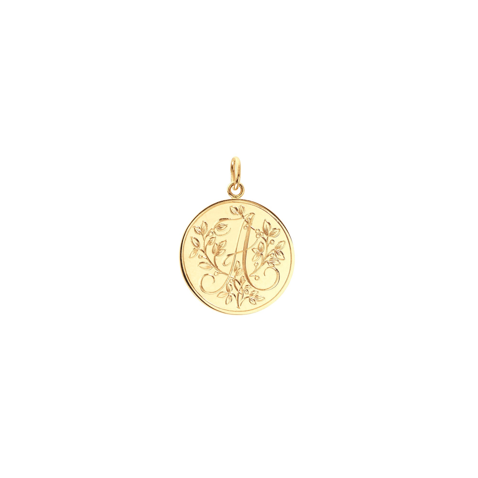 Médaille Feuillage initiale 1,8 cm
