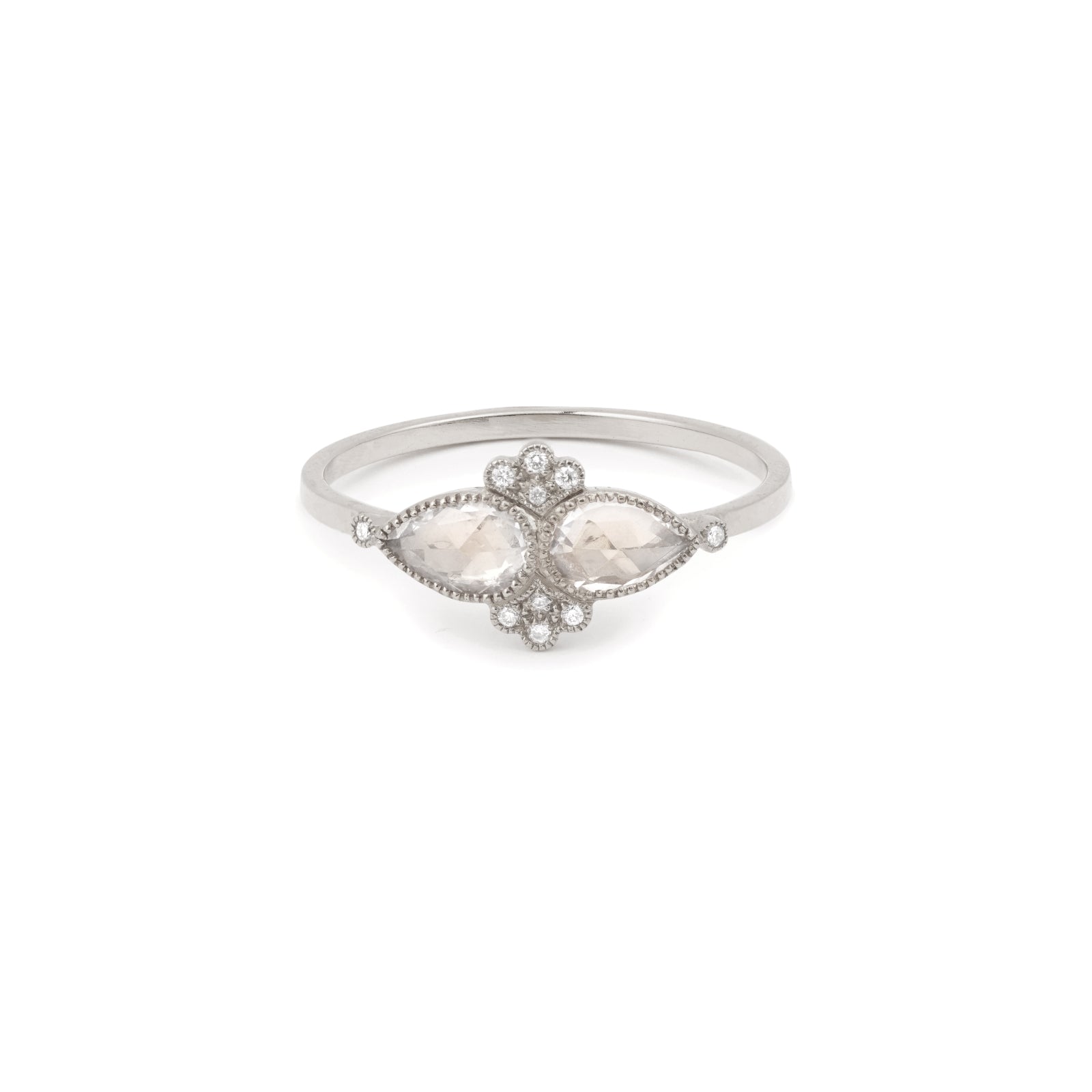 Bague Âmes Soeurs Saphirs blancs et Diamants