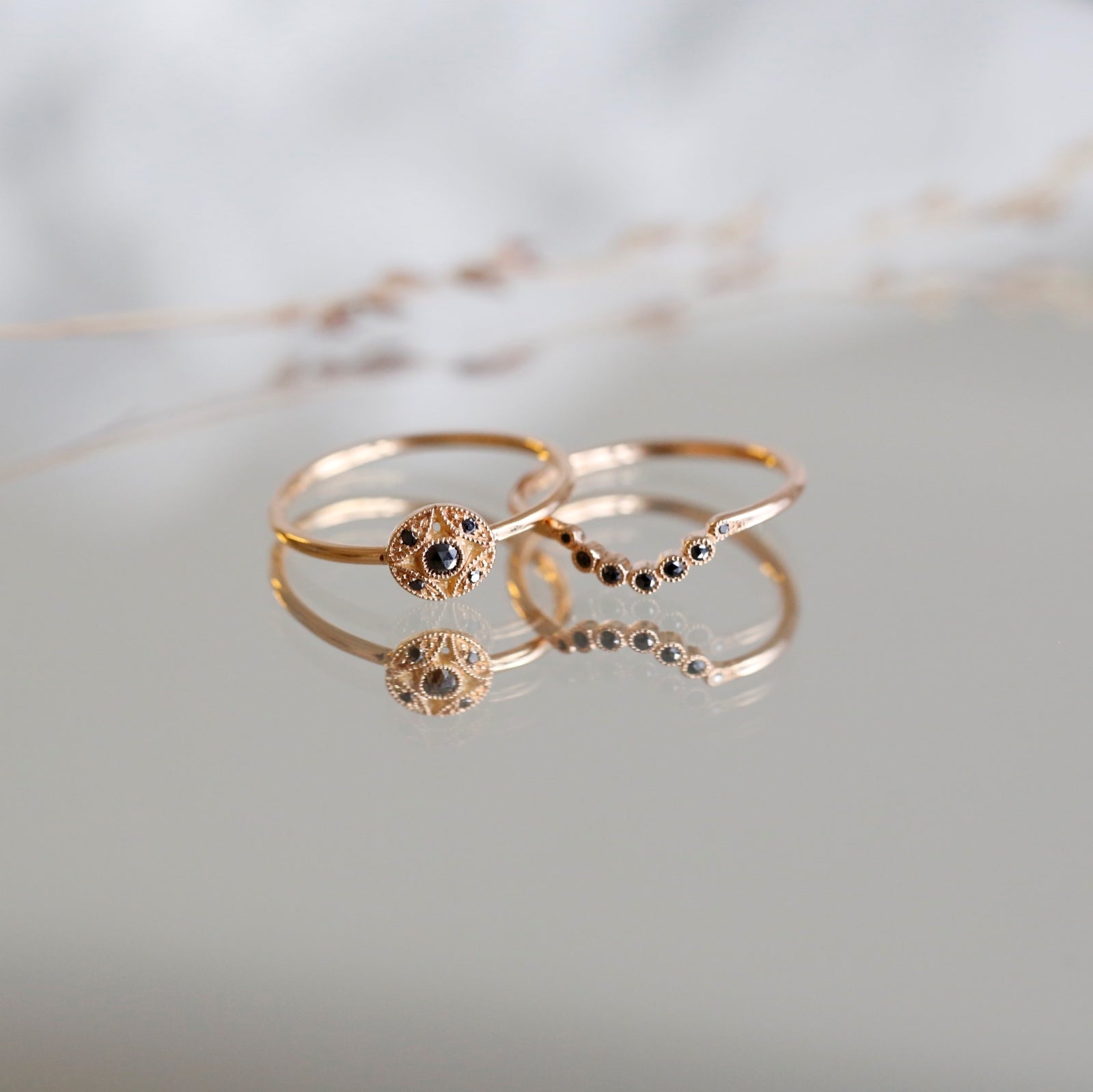Alliance Clair de Lune Diamants noirs