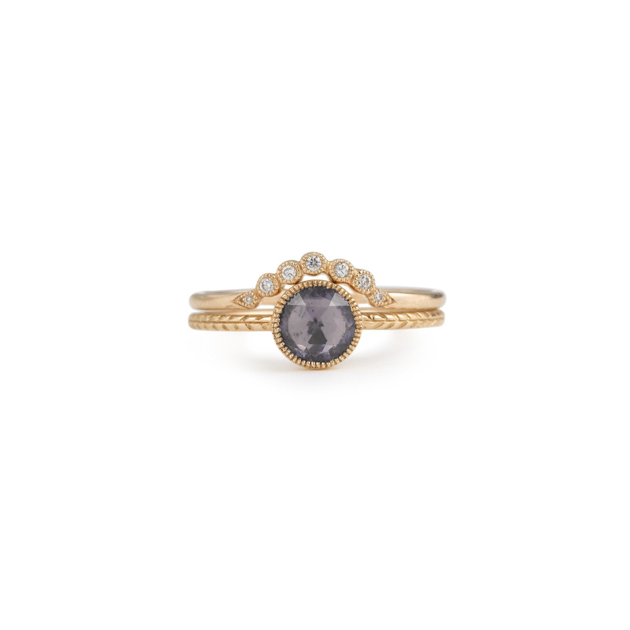 Bague - Alliance Clair De Lune, alliance de créateur, alliance or et diamant style vintage, alliance Myrtille Beck Paris