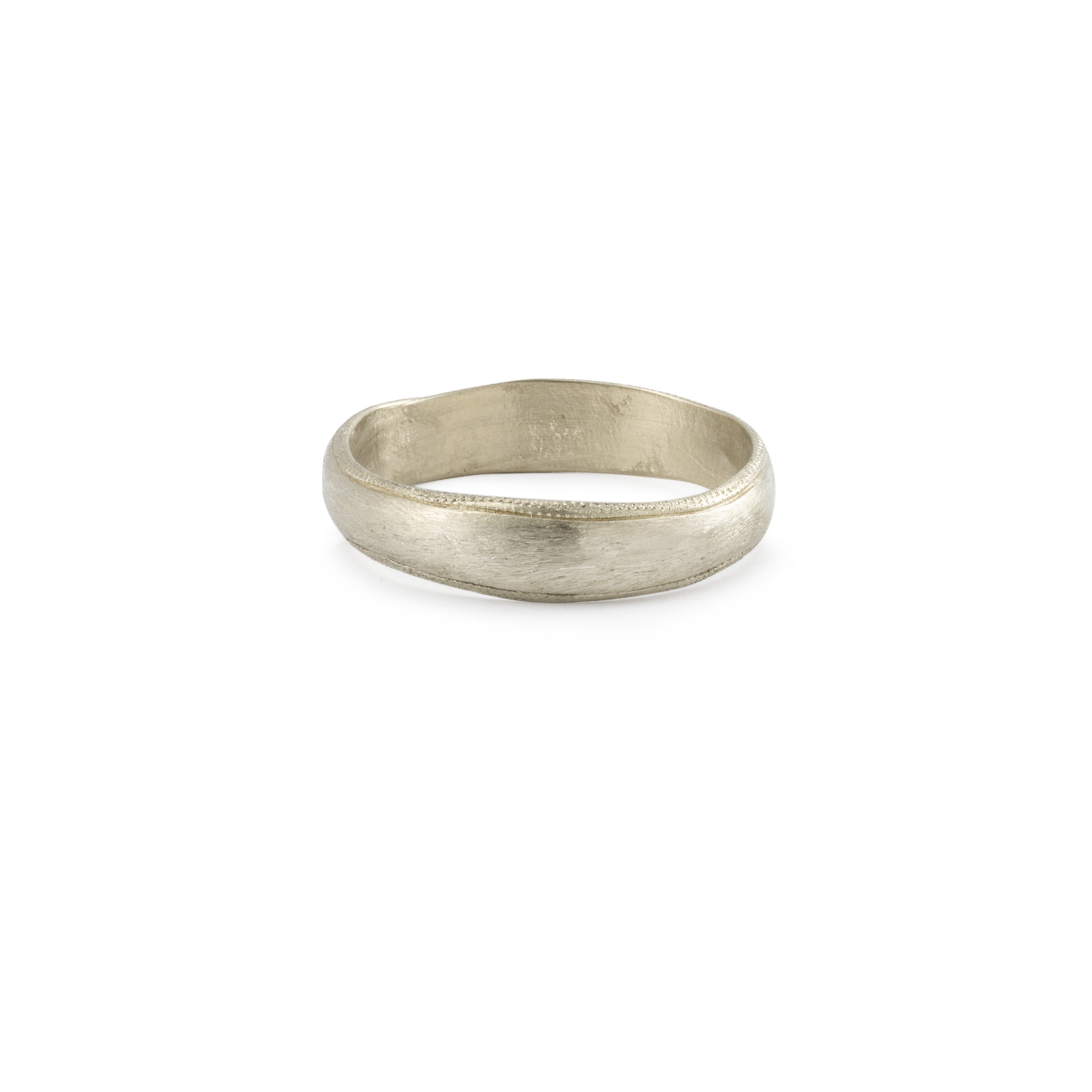 Bague - Alliance Juno XL Or Gris - Alliance de créateur piour homme Myrtille Beck Paris