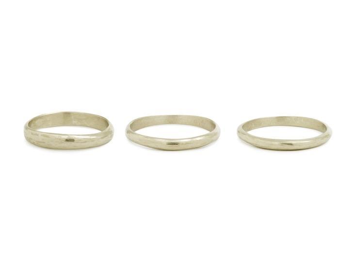 Bague - Alliance Wilde L - alliance de créateur irrégulière texturée - Stack Wilde S M L or gris Myrtille Beck Paris