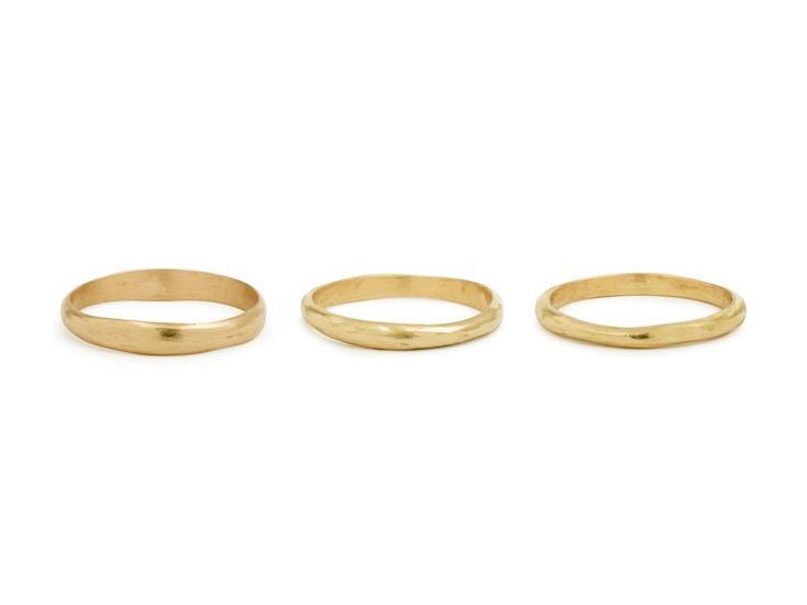 Bague - Alliance Wilde L - alliance de créateur irrégulière texturée - Stack Wilde S M L or rose - Myrtille Beck Paris