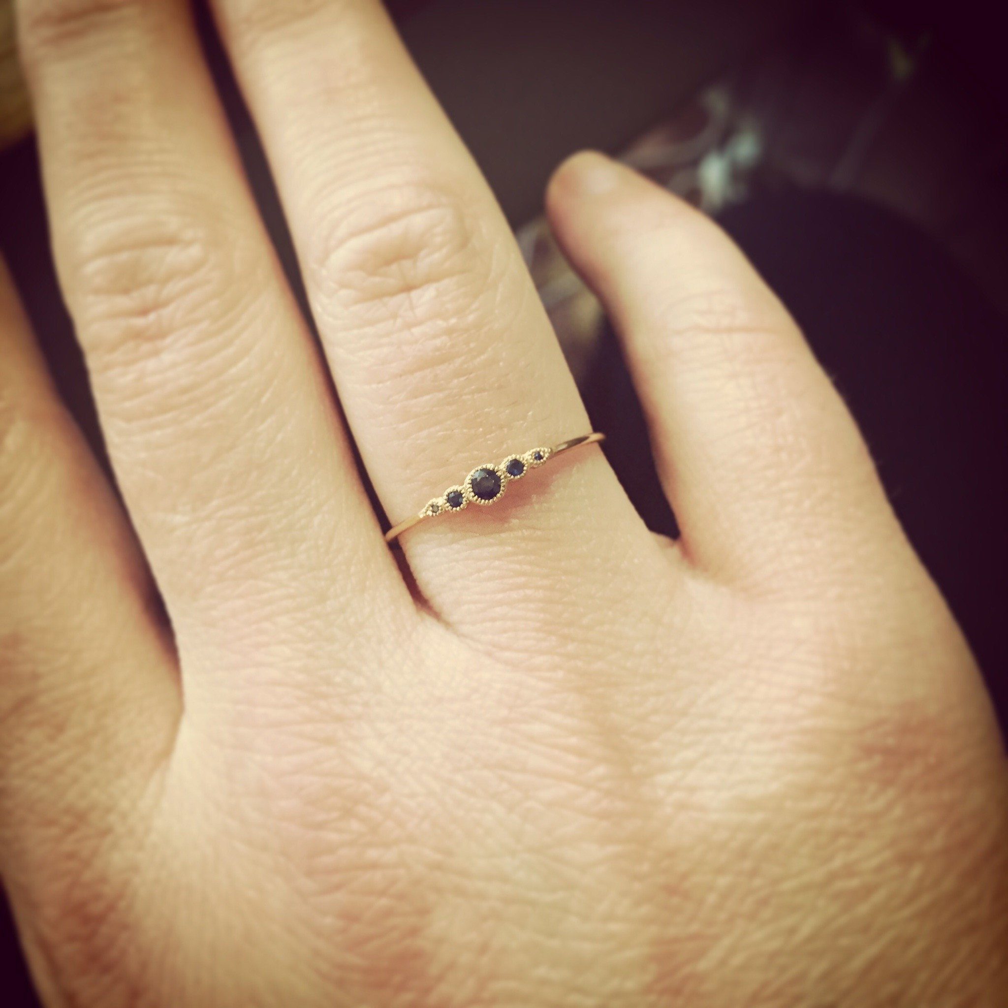 Bague - Bague Petit Amour Diamants Noirs, bague de créateur fine, bague Myrtille Beck Paris