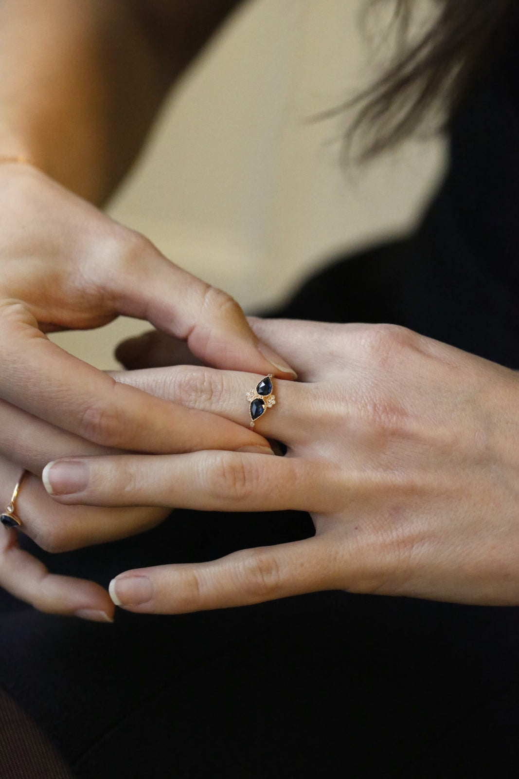 Bague Âmes Soeurs saphirs mermaid
