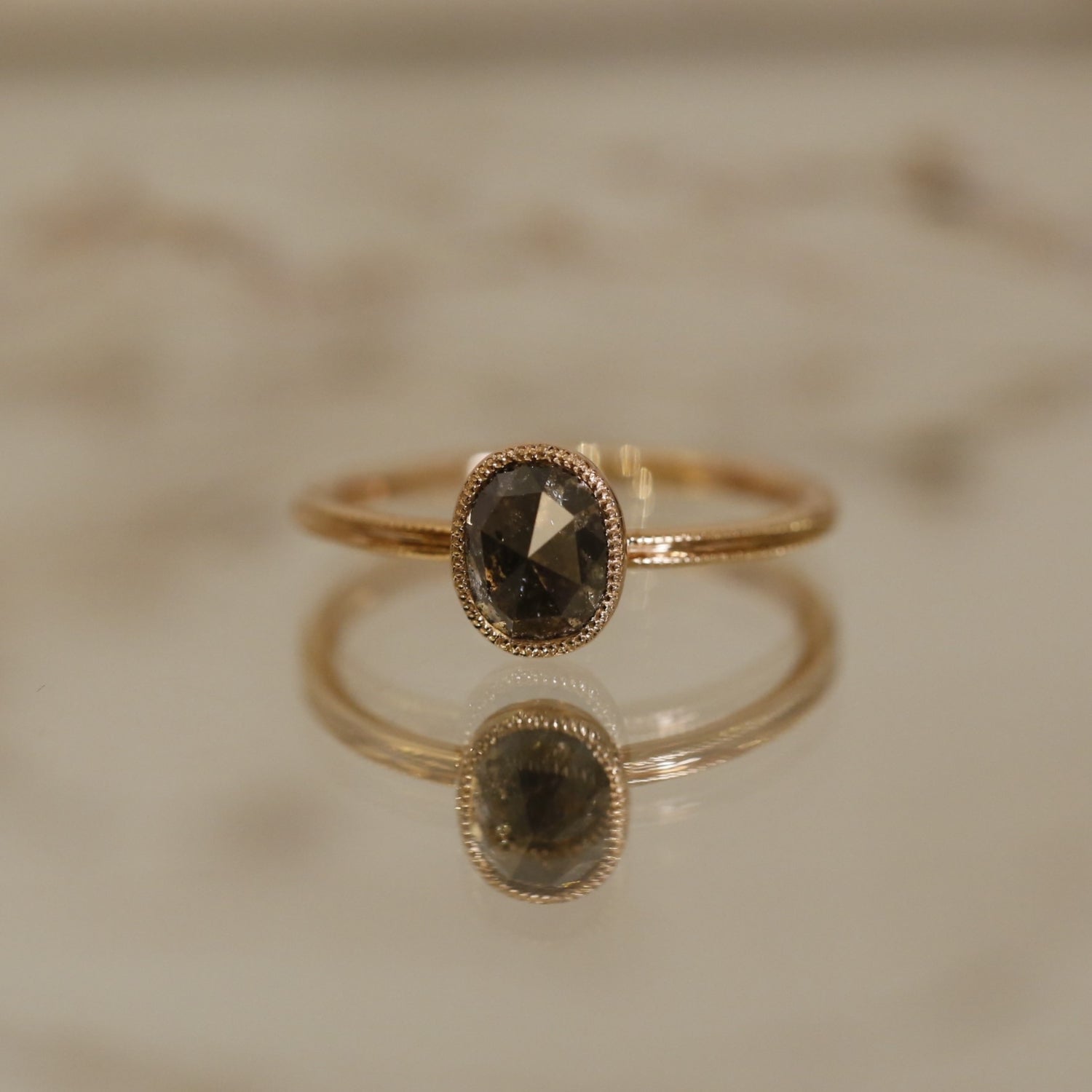 Pièce Unique Love Ring Diamant Salt & Pepper verticale