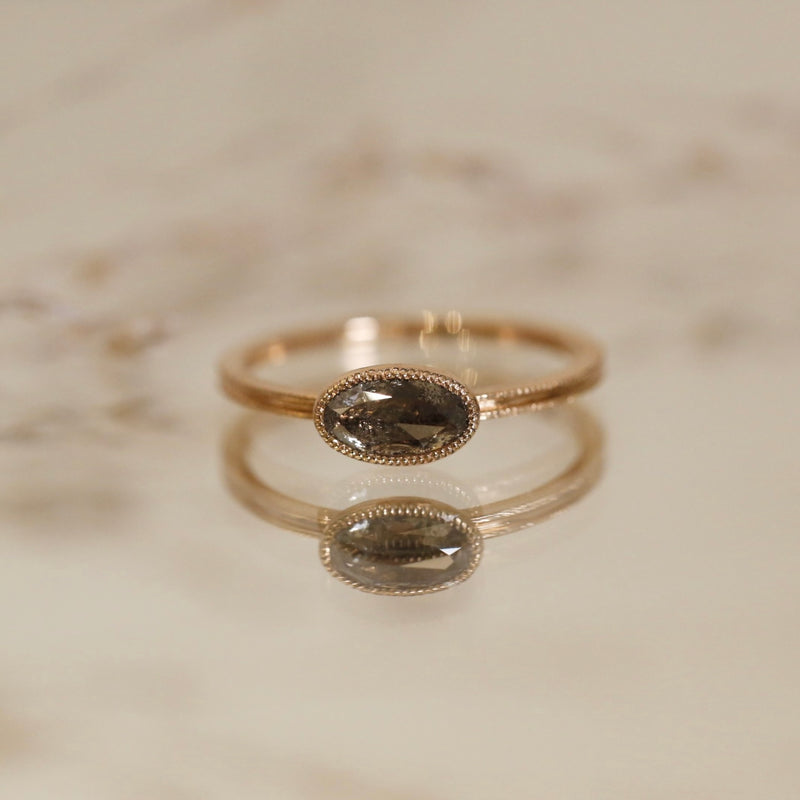 Pièce Unique Love Ring Diamant Salt & Pepper horizontale