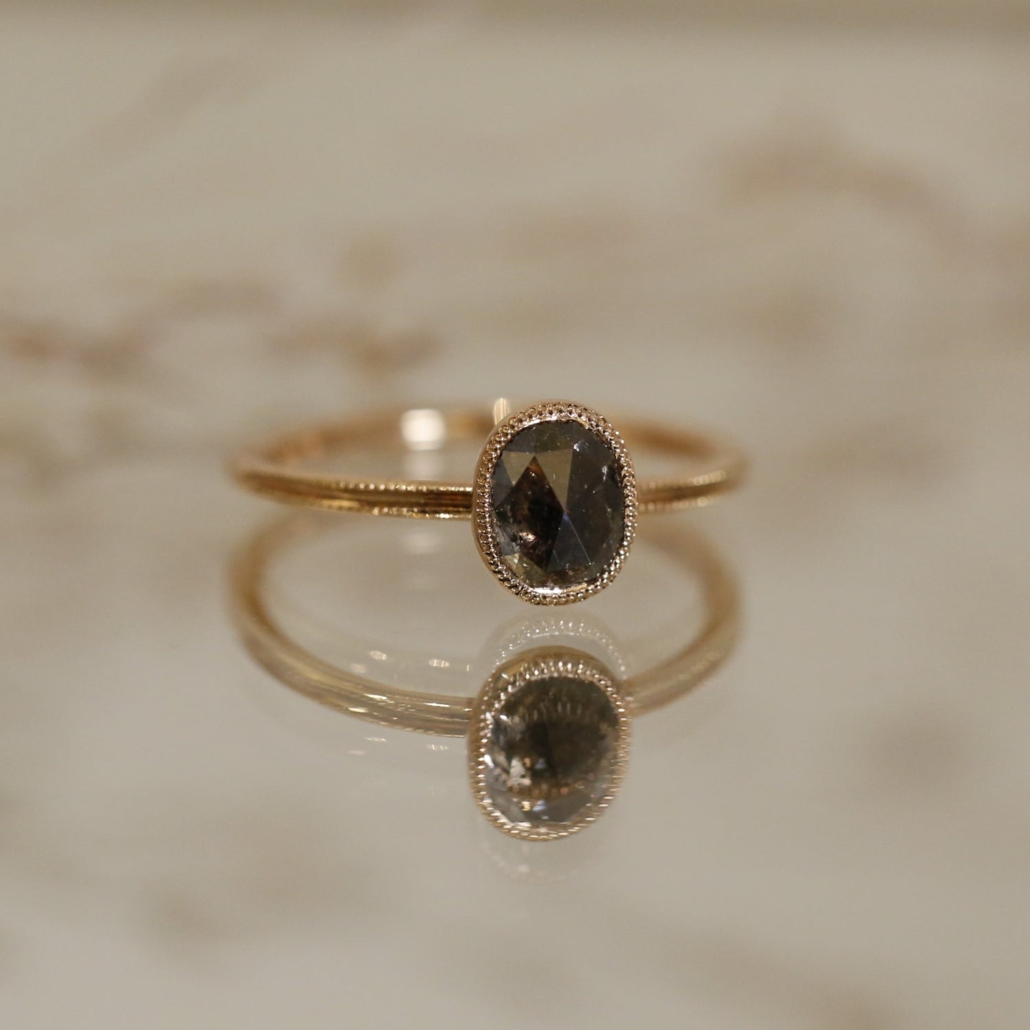 Pièce Unique Love Ring Diamant Salt & Pepper verticale