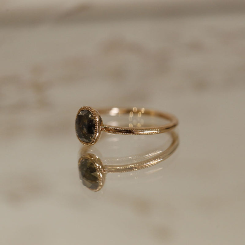 Pièce Unique Love Ring Diamant Salt & Pepper verticale