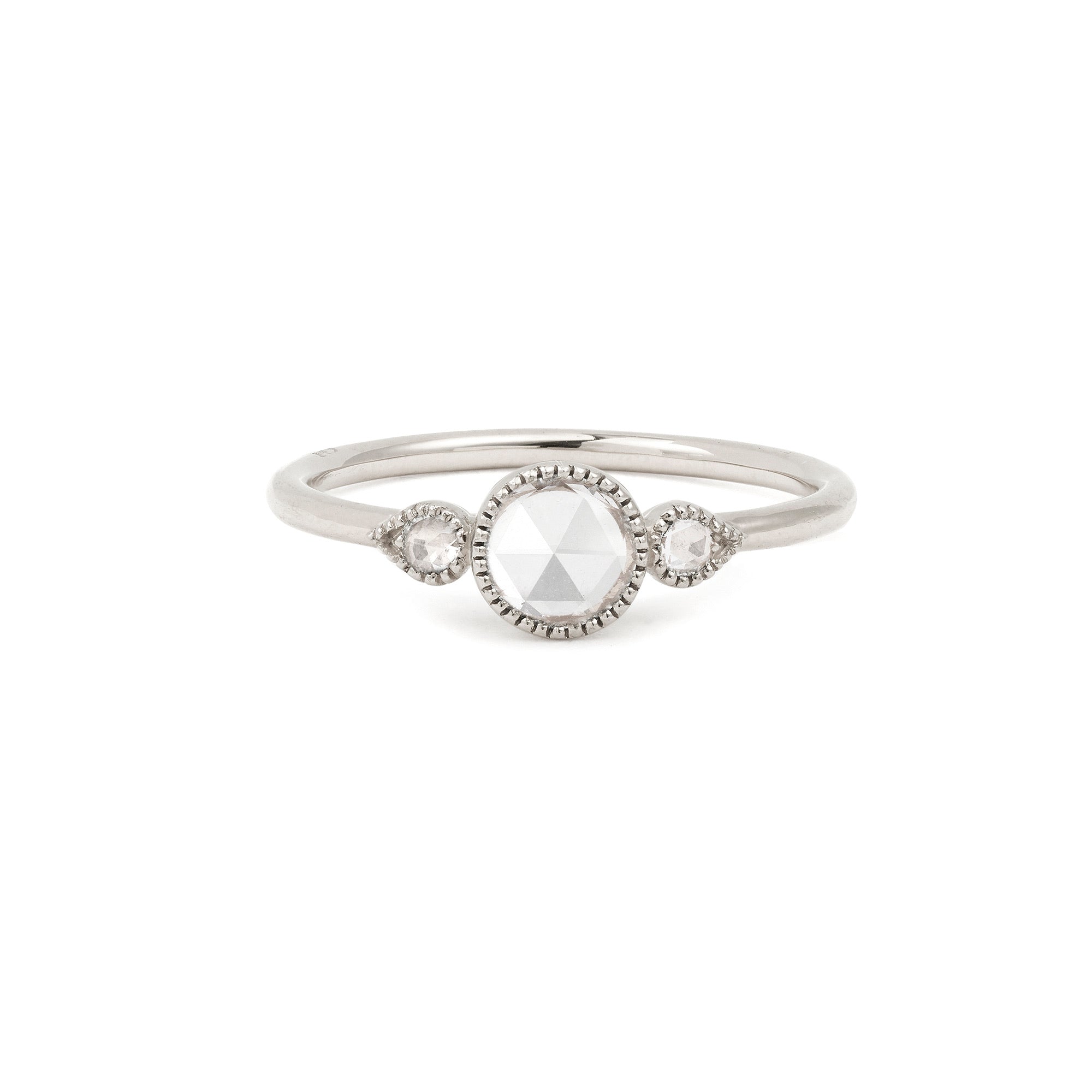 Bague - Bague Amour Céleste L -MYRTILLE BECK- Bague de créateur fiançailles Myrtille Beck Paris- BAGUE DE FIANCAILLES EN DIAMANTS ROSECUT