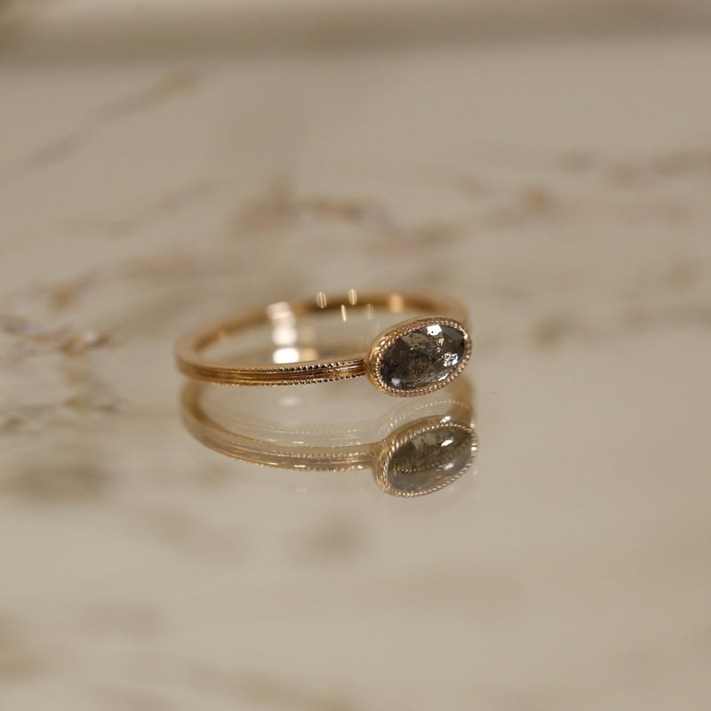 Pièce Unique Love Ring Diamant Salt & Pepper horizontale