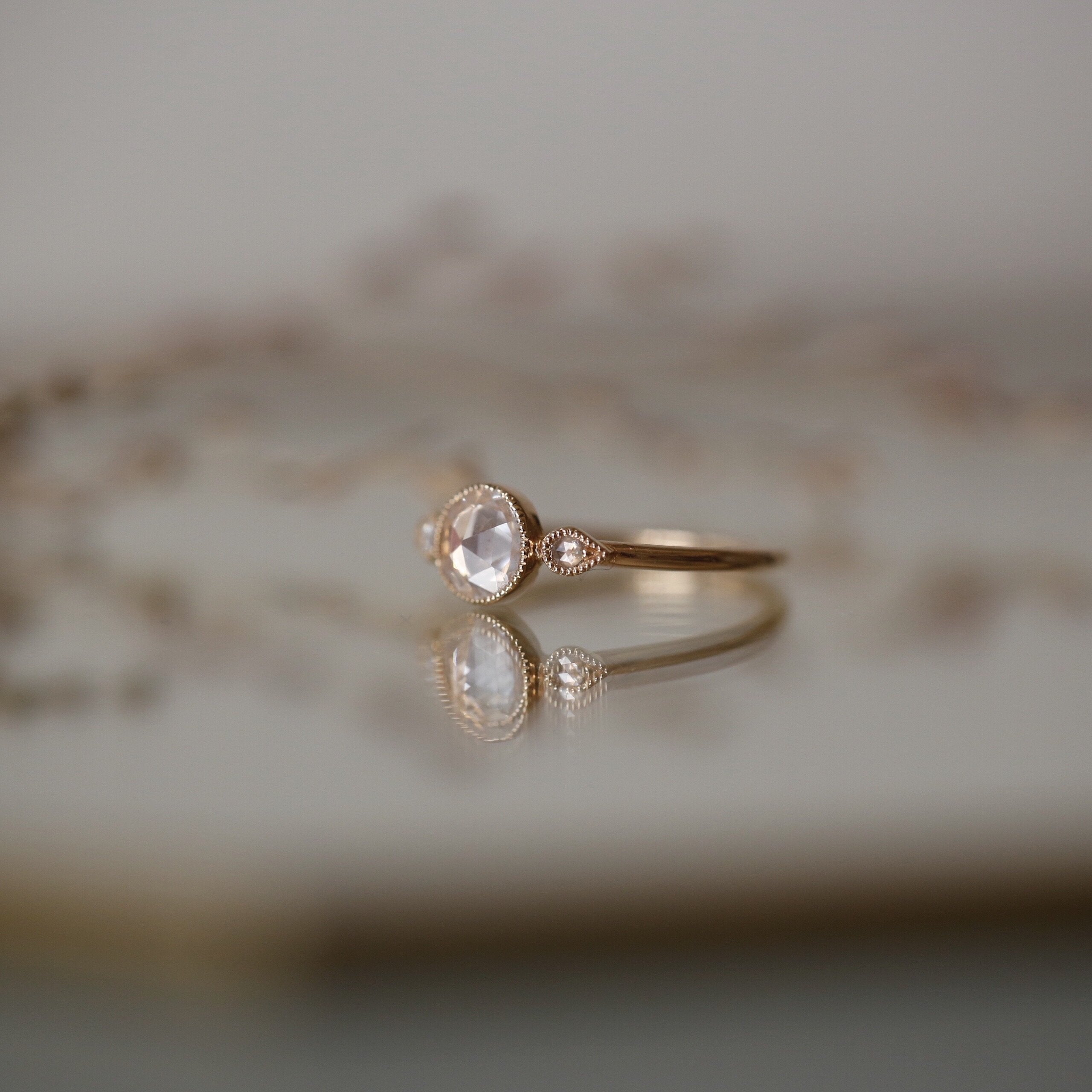 Bague - Bague Amour Céleste XL - Myrtille Beck, Bague de fiançailles de créateur, bague de fiançailles saphir diamants