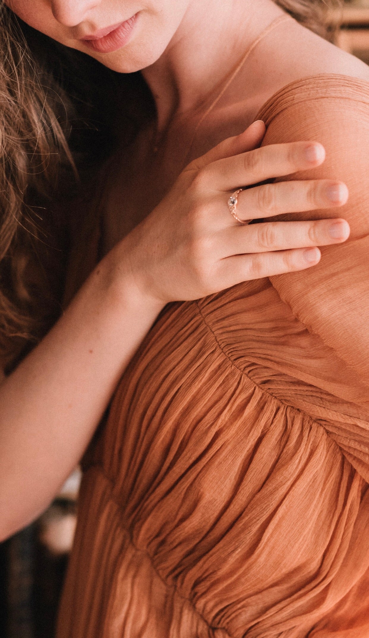 Bague Feuillage XL Saphir rose