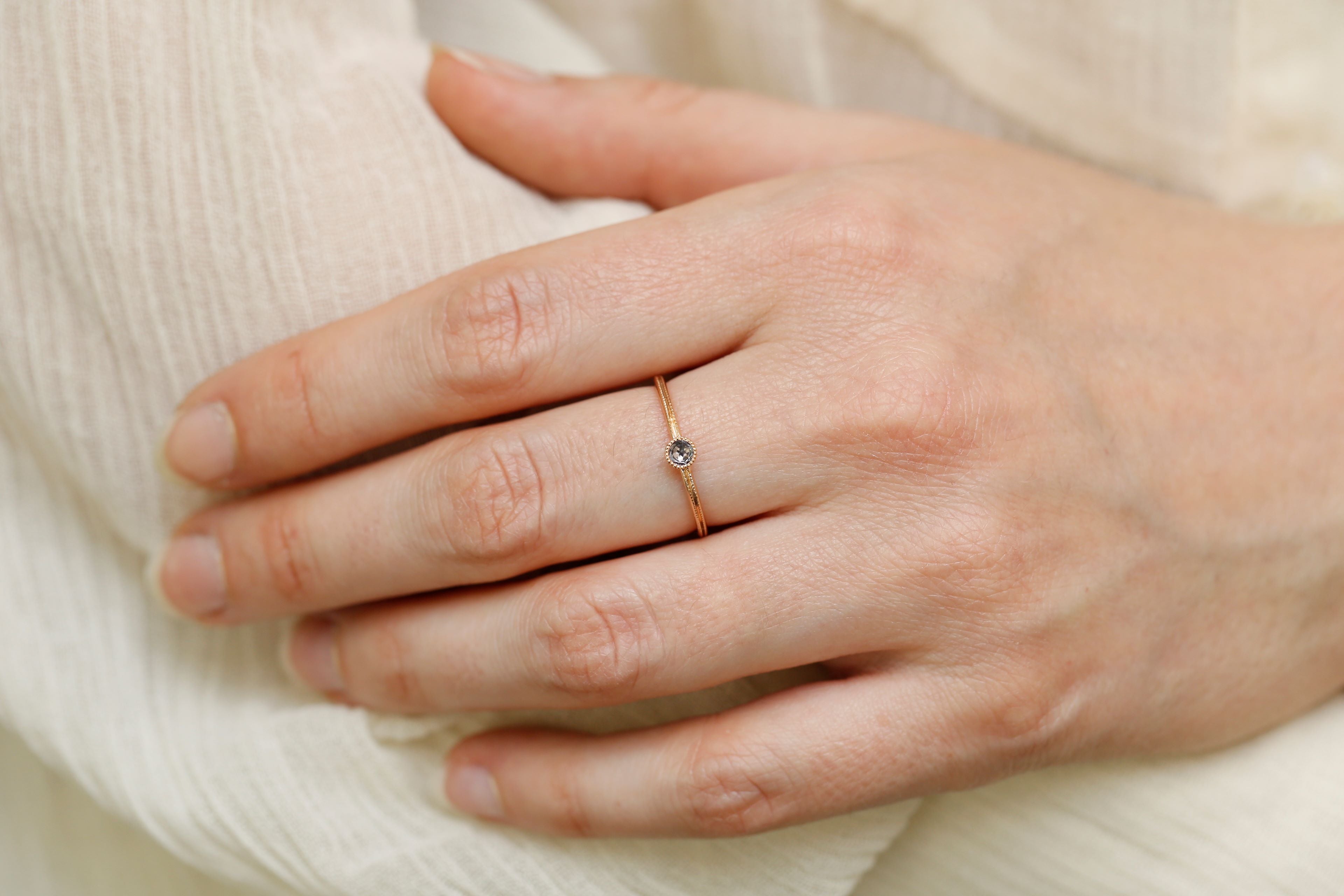 Solitaire Double Milgrain S Blue Sapphire