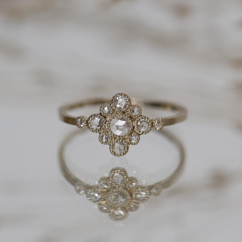 Cosmos Daydream ring with rosecut diamonds