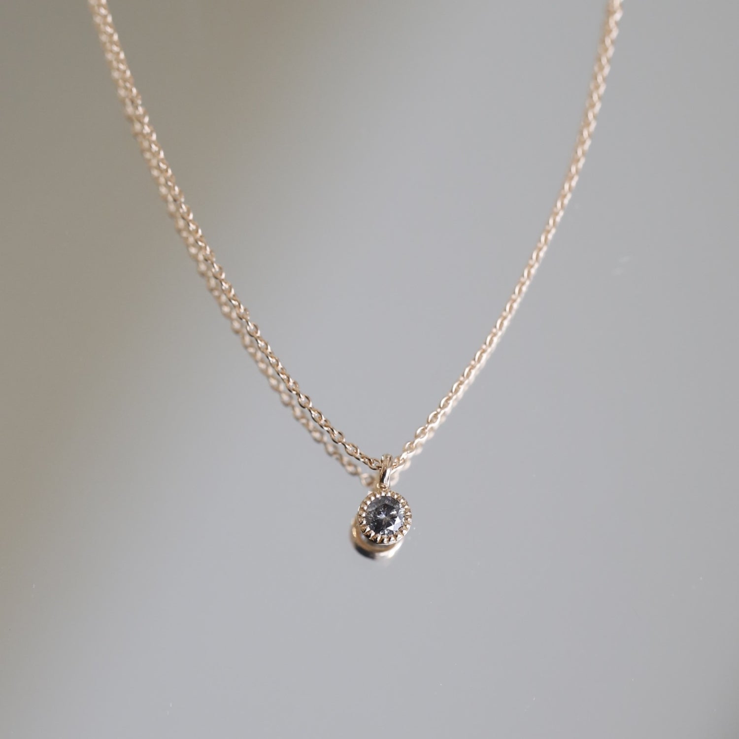 Love M Necklace diamond Salt & Pepper