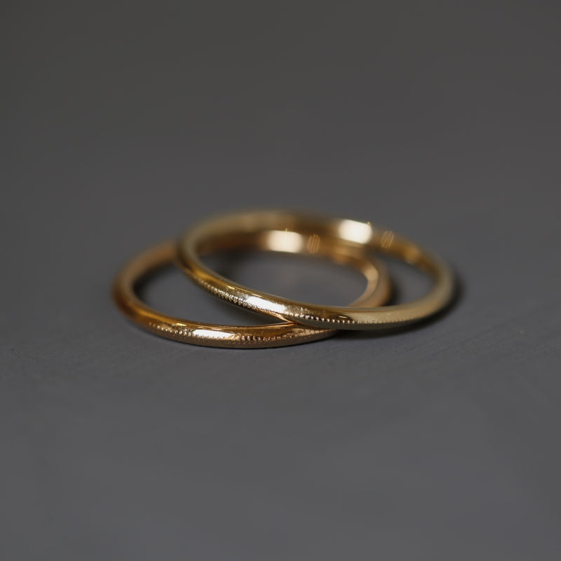 wedding band Milgrain single Man 1.9 mm