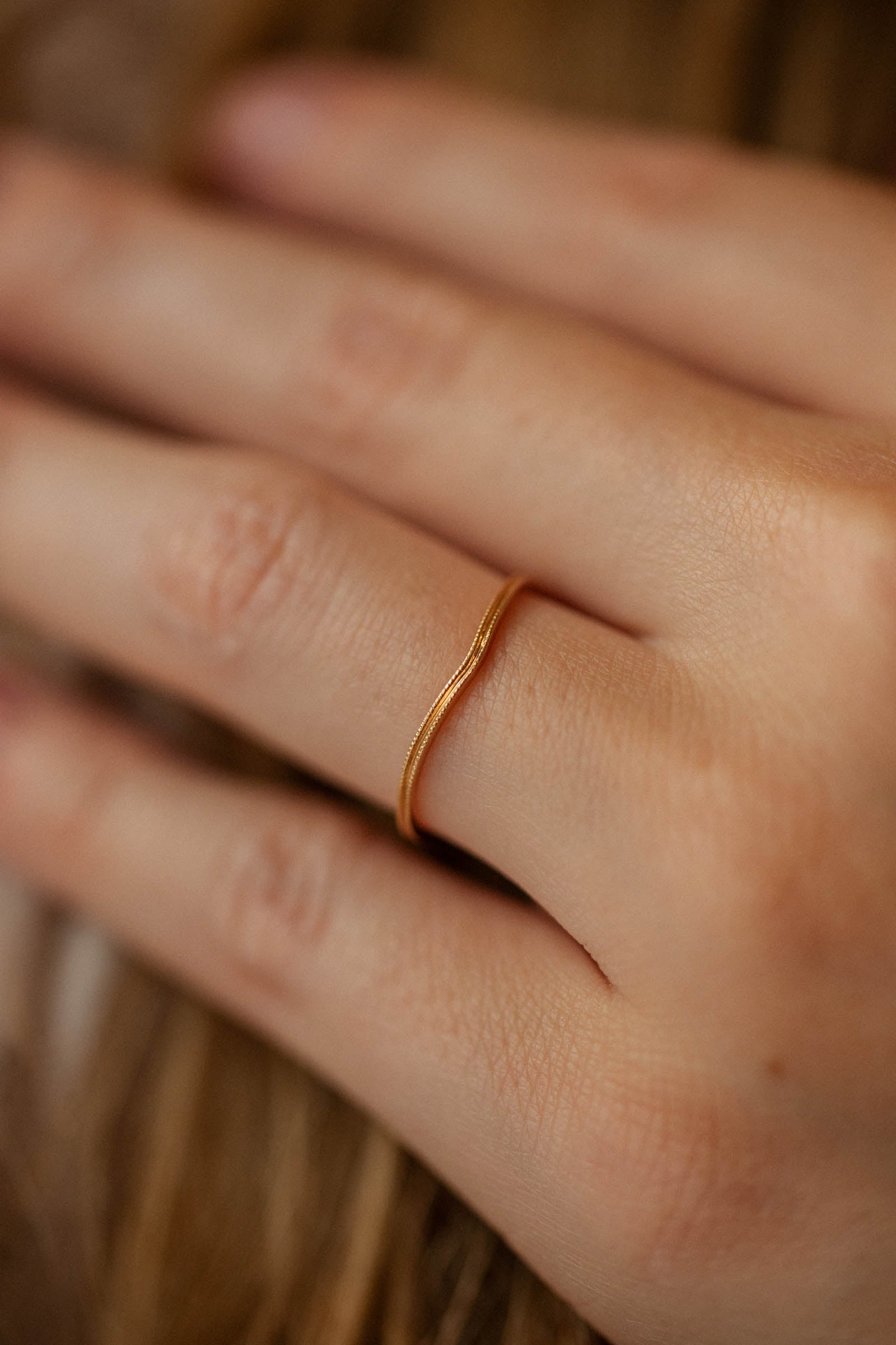 wedding band Wave double Milgrain