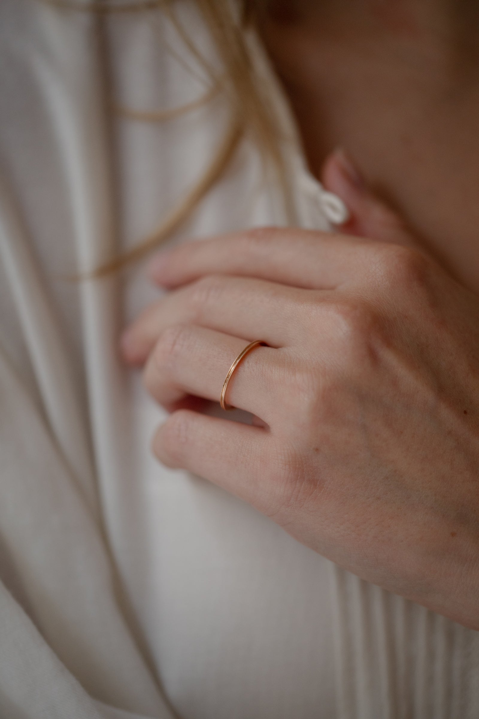 wedding band Double Milgrain Square 1,5 mm