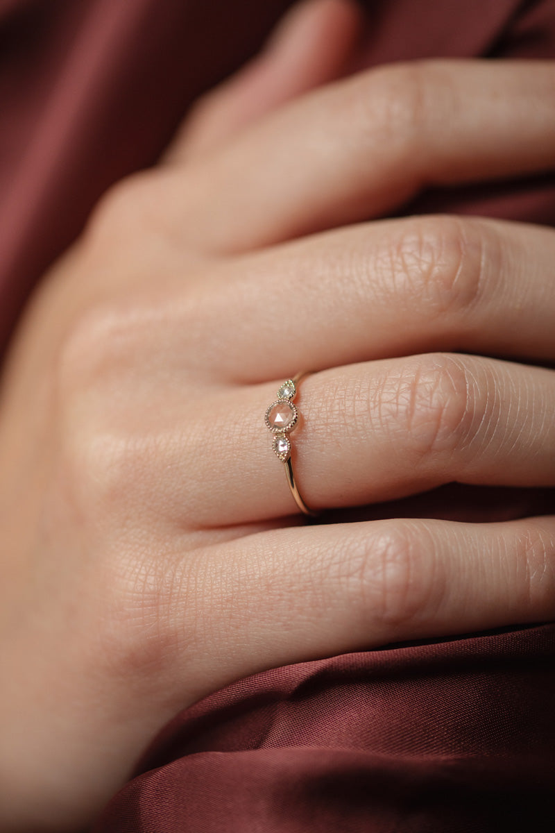Céleste Love Ring, Céleste , Rosecut White Sapphire - Archives