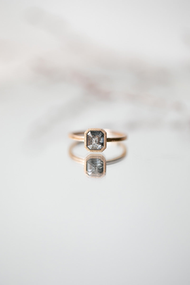 One-of-a-kind designer engagement ring in gold with diamond by Myrtille Beck
