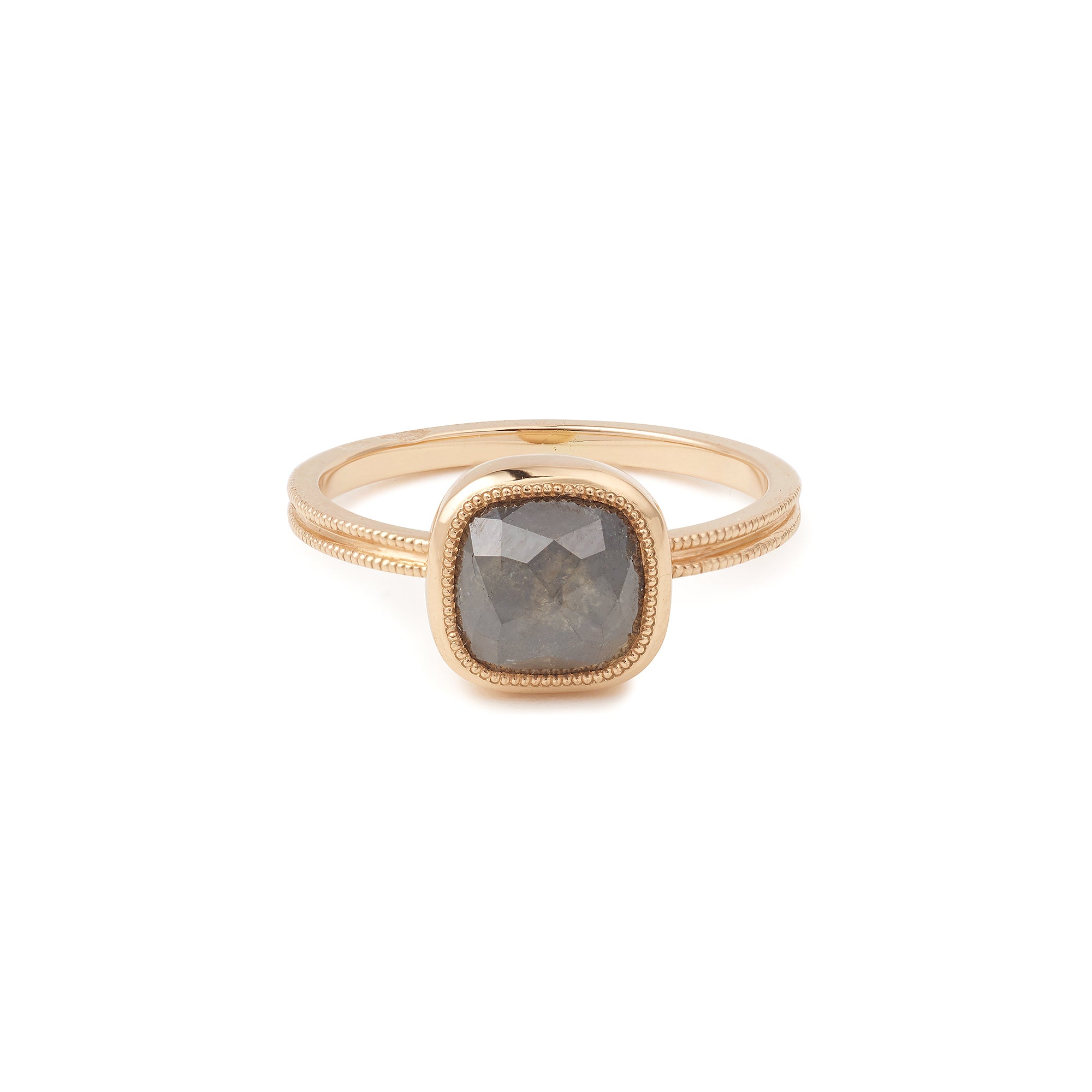 Pièce Unique Solitaire cushion square Salt & Pepper dark