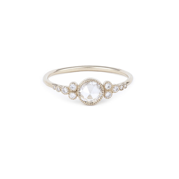 Ring Iris L White Sapphire Rosecut