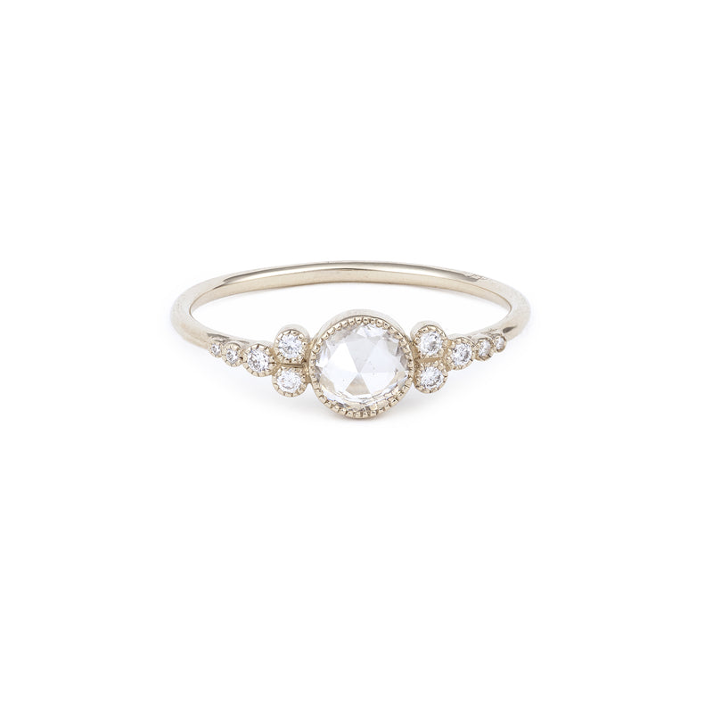 Ring Iris L White Sapphire Rosecut