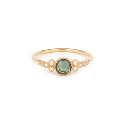 Ring Iris L Green Sapphire Rosecut