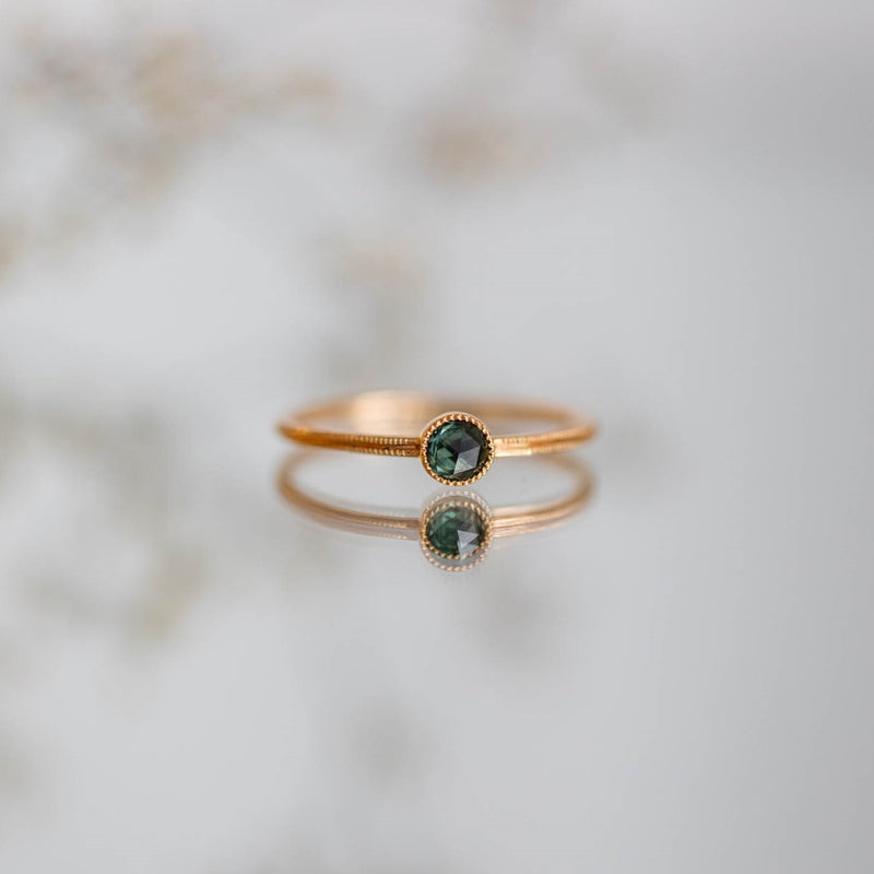 Solitaire Double Milgrain M Sapphire mermaid