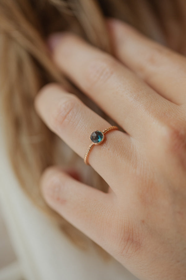 Ring Cybele L Sapphire Mermaid Rosecut