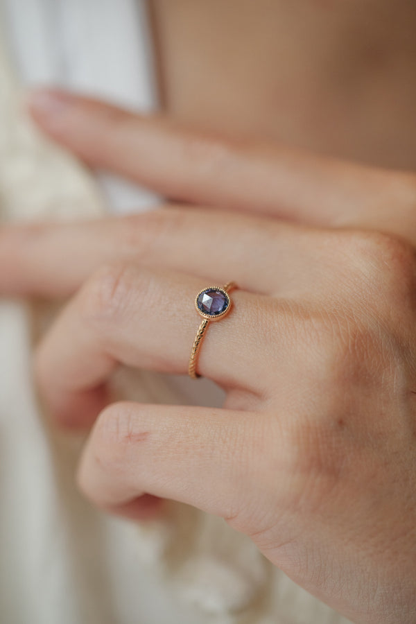 Ring Cybele XL Sapphire Blue Rosecut