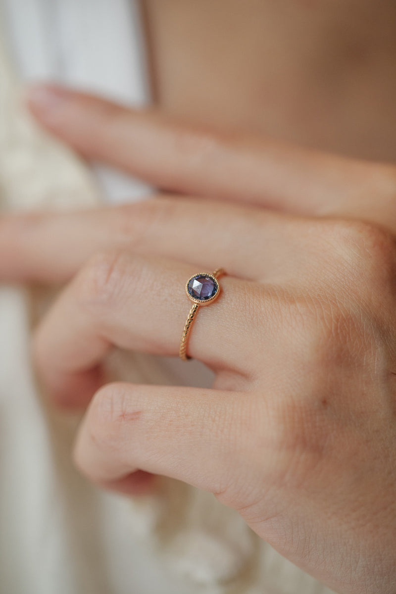 Ring Cybele XL Sapphire Blue Rosecut