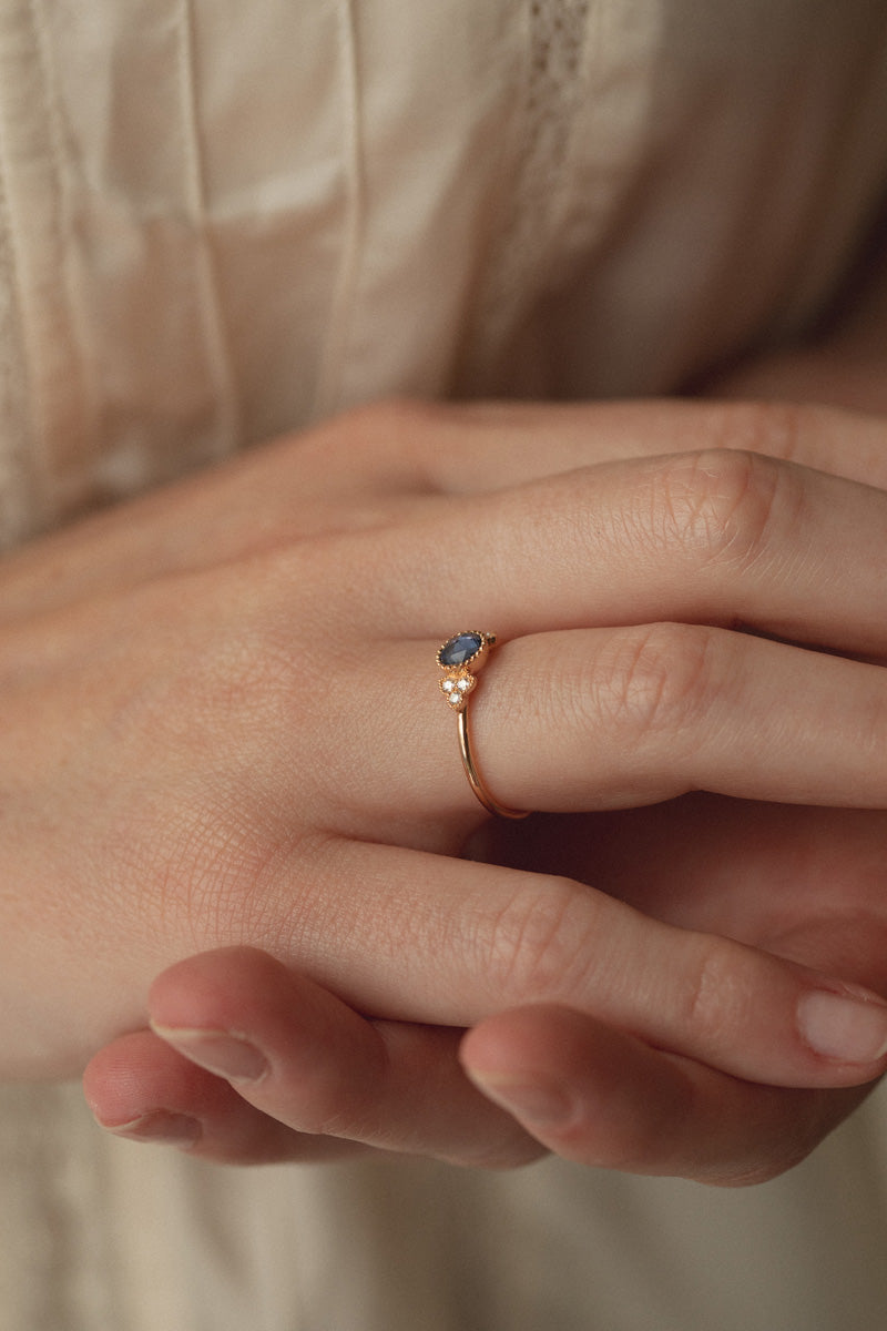 Ring Flora L Blue Sapphire