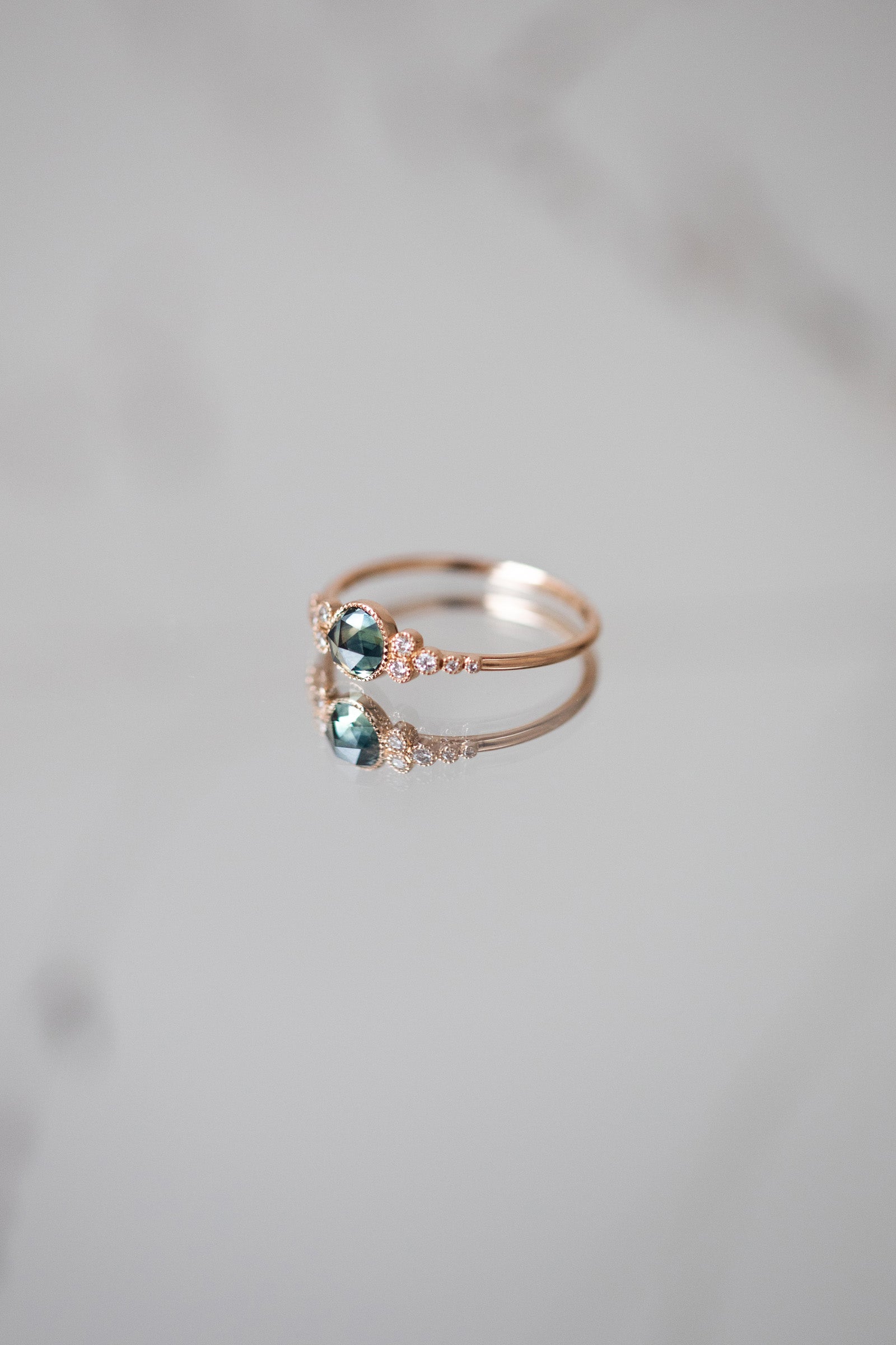 Ring Iris L Sapphire Mermaid Rosecut