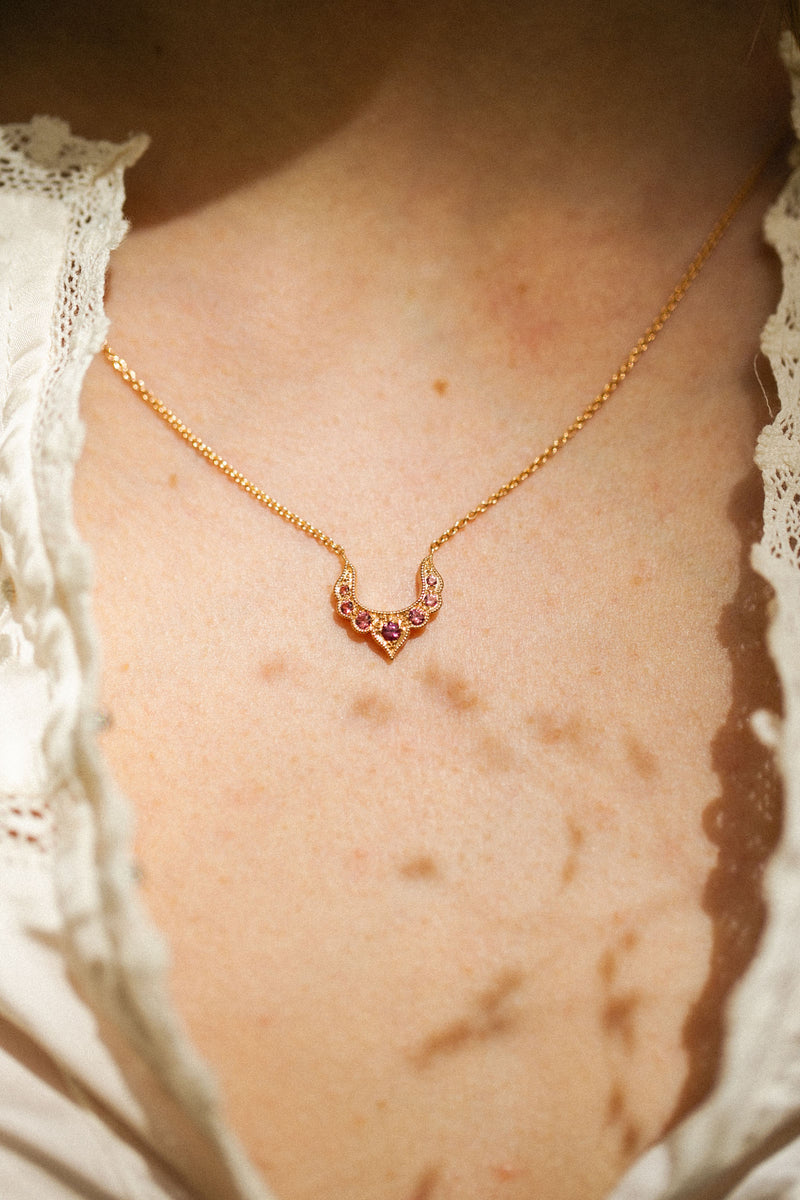 Umba Sapphires Red Orange Tiara Necklace