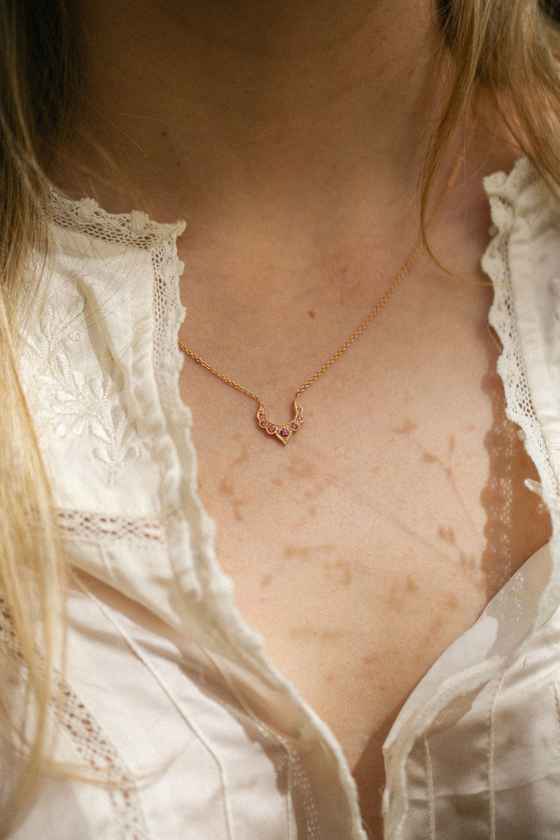 Umba Sapphires Red Orange Tiara Necklace