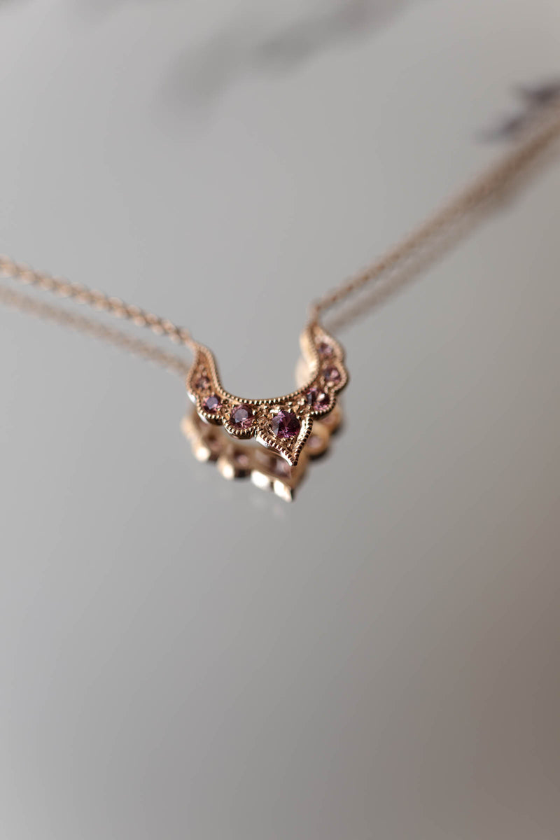 Umba Sapphires Red Orange Tiara Necklace