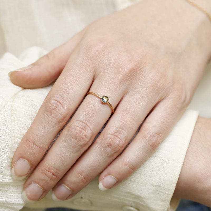 Solitaire Double Milgrain M Sapphire mermaid