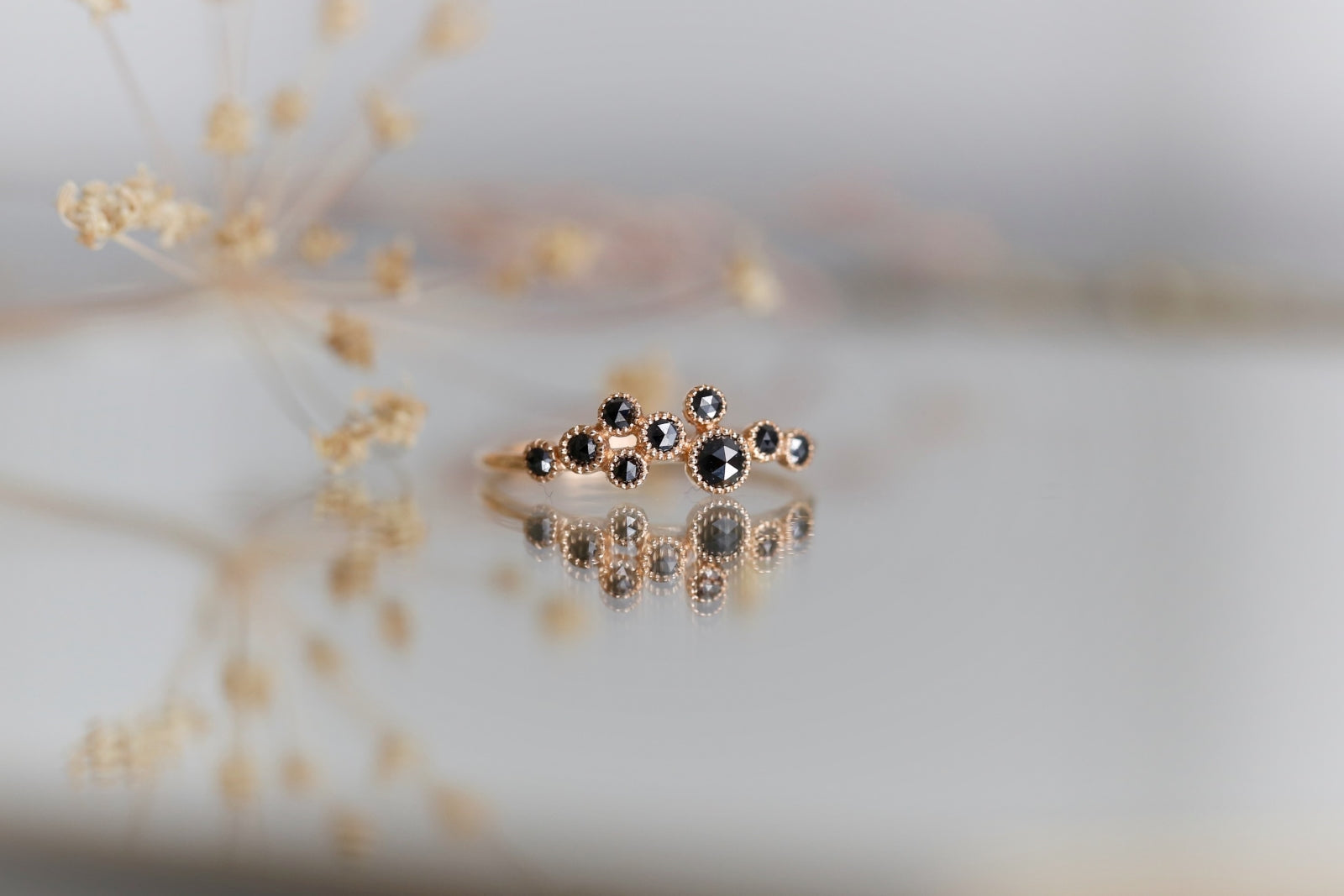 Cassiopeia Ring Black diamonds