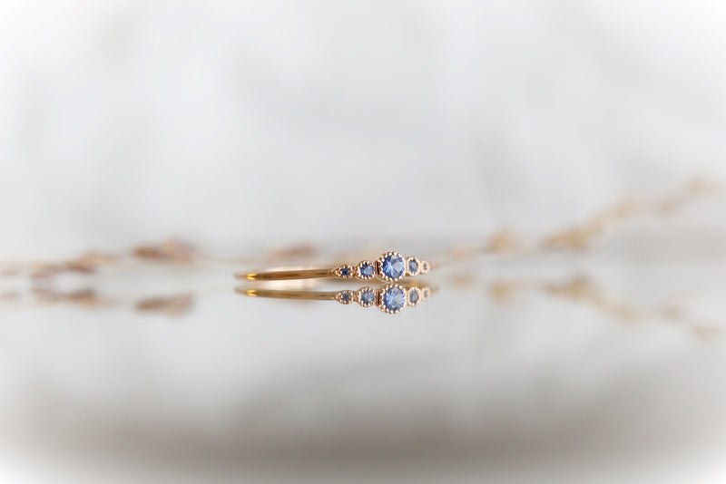 Petit Amour Céleste blue sapphires ring