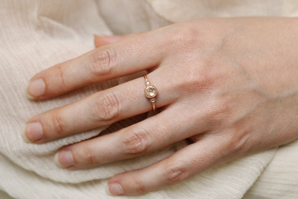 White Sapphire Coconut Ring