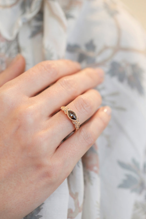 Ring Feuillage diamond  brown, Pièce Unique