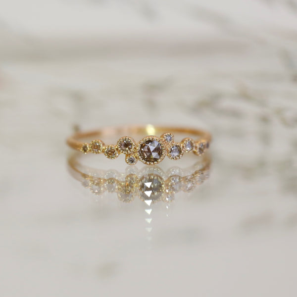Astrée ring, champagne diamonds