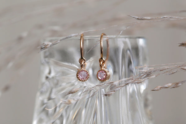 Pendant earrings Love M Pink Sapphires