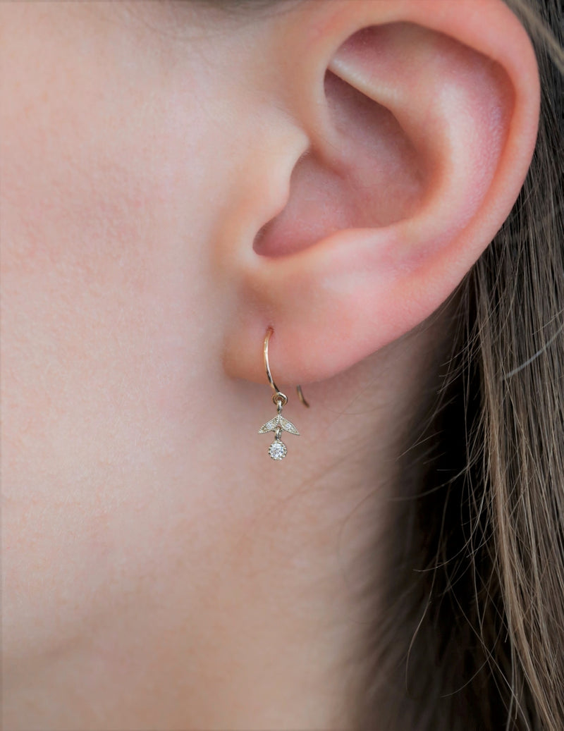 Pendant earrings Feuillage  single XS
