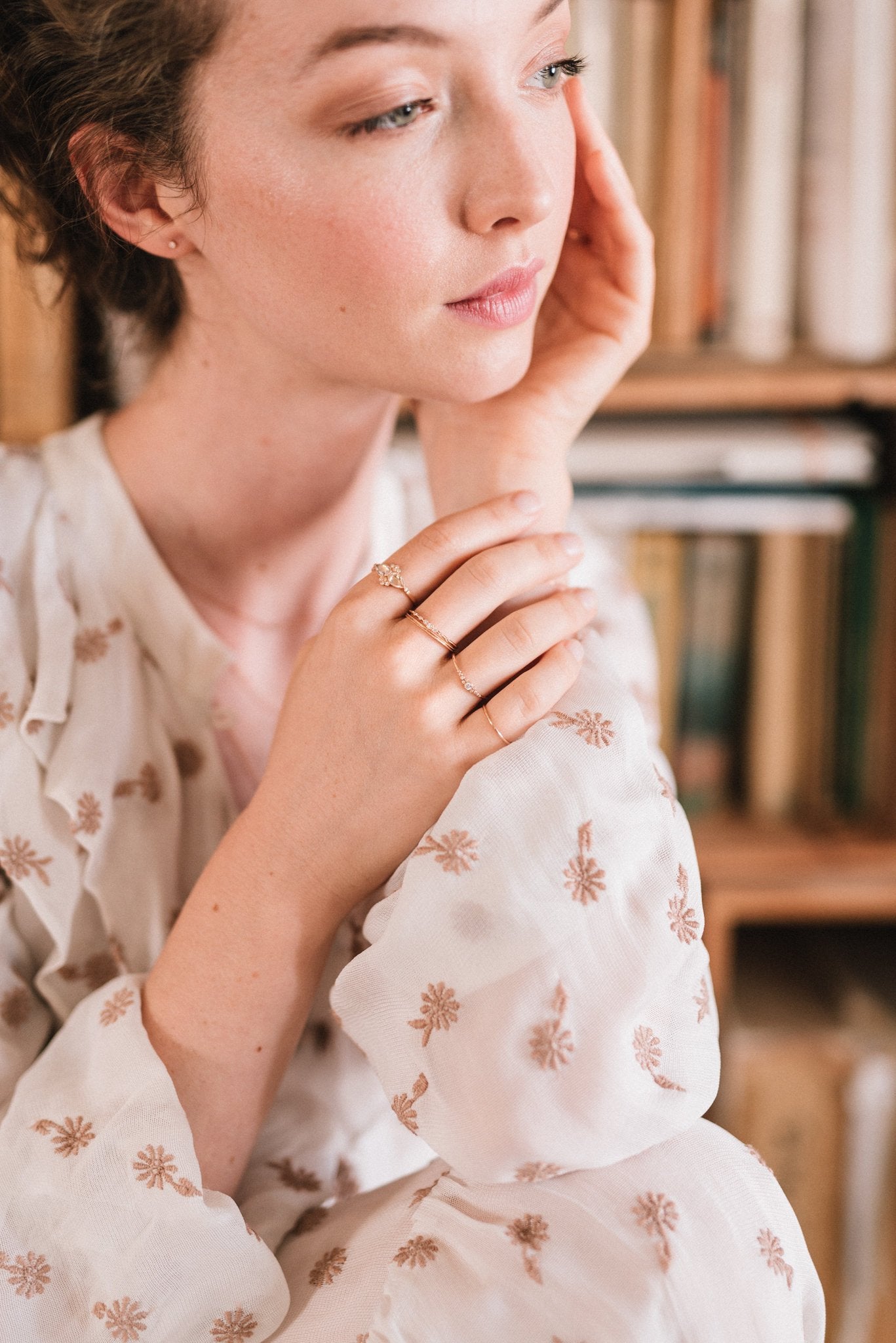 Ring - Soul Sisters rose goldsapphire & diamonds ring, vintage designer ring, vintage fincailles ring, sapphire & diamonds engagement ring