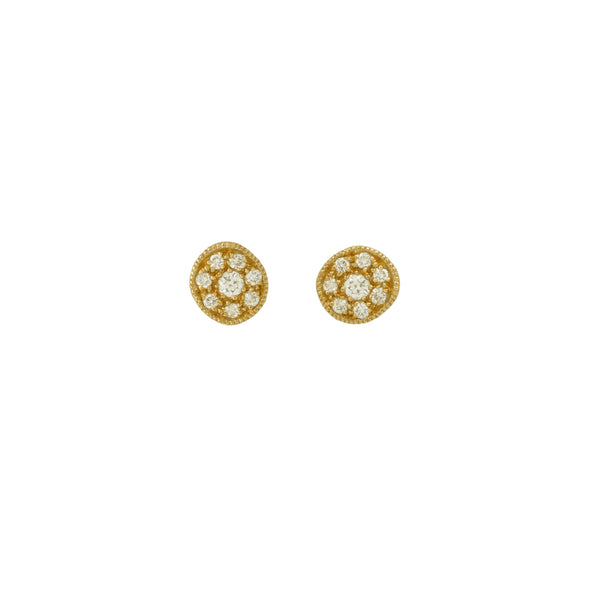 Earrings - Gold and diamond earrings Allegria Rond, designer earrings, vintage earrings, gold earrings Myrtille BeckParis
