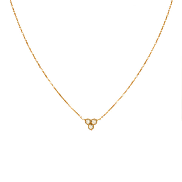 NECKLACE NECKLACE -COLLIER FLORA XL -MYRTILLE BECK- GOLD AND DIAMOND NECKLACE ROSECUT