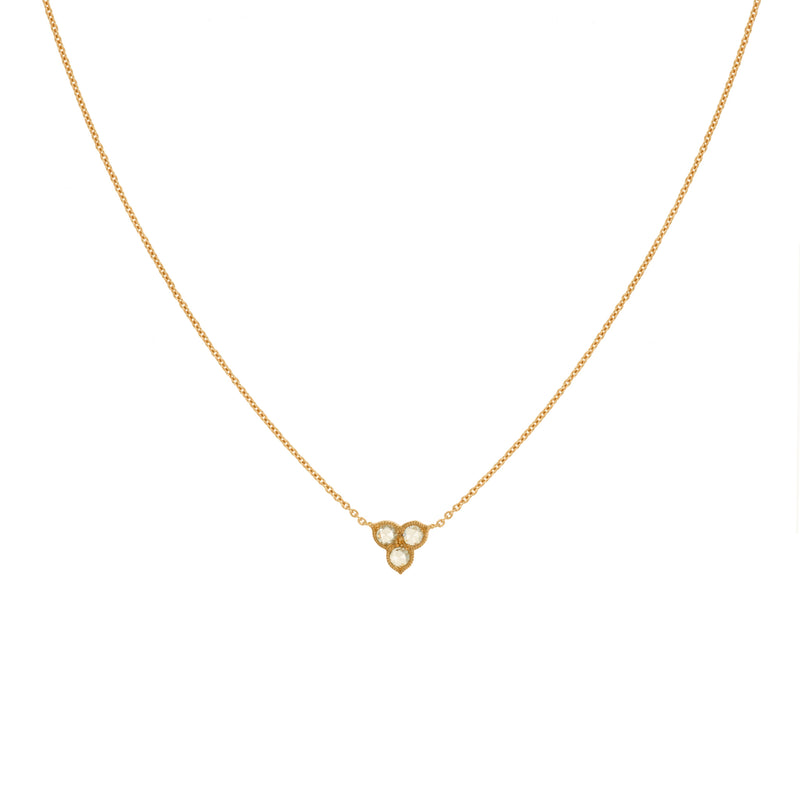 NECKLACE NECKLACE -COLLIER FLORA XL -MYRTILLE BECK- GOLD AND DIAMOND NECKLACE ROSECUT